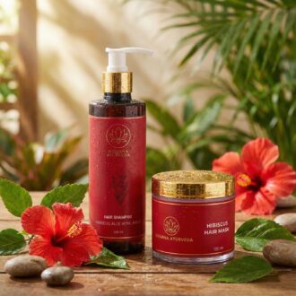 Nirvana Ayurveda Hibiscus Hair Care Combo for Strong, Shiny Hair