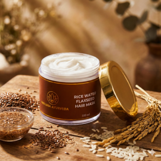 Nirvana Ayurveda Rice Water Flaxseed Hair Mask for Smooth Hair